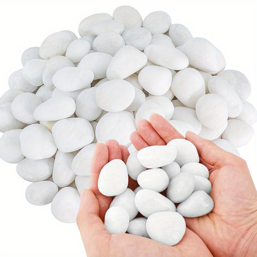 Aquarium Plant Display - 200/400g branco alto polido seixos naturais