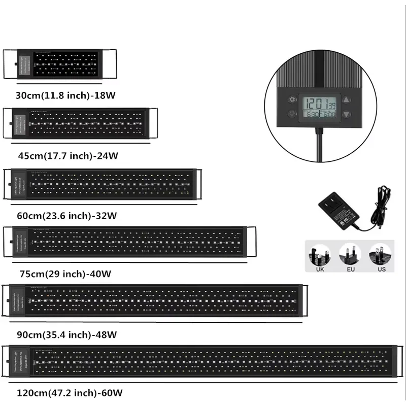 Luz LED para Aquário 45cm 24W  - Planted Aquarium Hours avaliação e preço